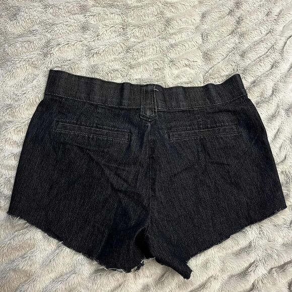 Lee Platinum Shorts Womens 10P Cut Off Blue Distressed Stretch 3" Rise Dark Wash - Picture 5 of 9